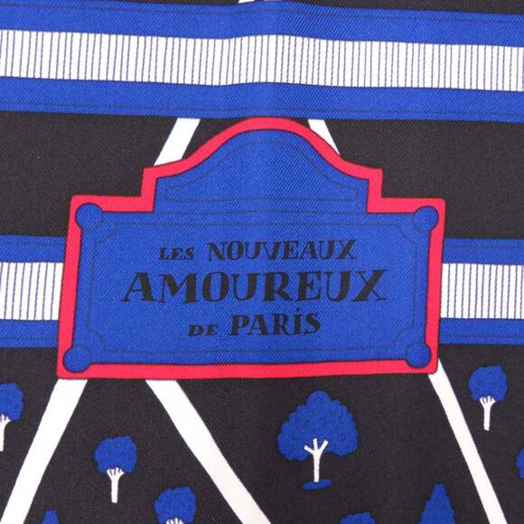 HERMES Black Silk Scarf - Picture 4 of 5